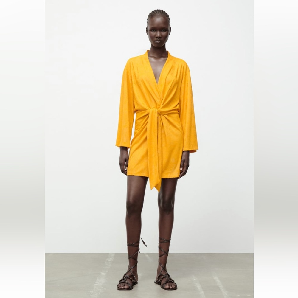 NWT Zara knotted jacquard dress